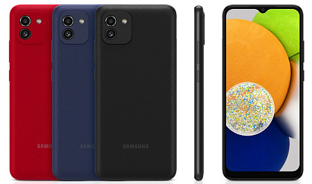 Смартфон Samsung Galaxy A03, 3Гб/32Гб, Чёрный