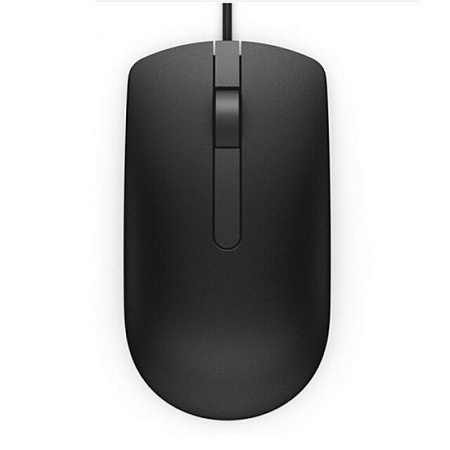 Mouse Dell MS116, Optical, 1000dpi, 3 buttons, Ambidextrous, Black, USB (Retail Box)