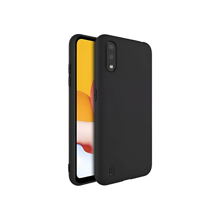 Helmet Case Liquid Silicone Samsung A01, Black Helmet Case Liquid Silicone Samsung A01, Black