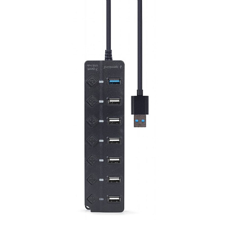 USB 2.0 Hub 7-port with switches, Gembird "UHB-U3P1U2P6P-01", Black