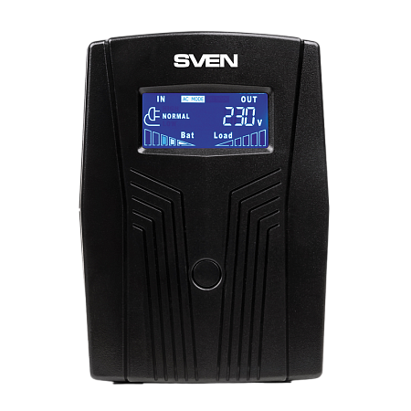 UPS SVEN Pro  650, 650VA/390W, Line Interactive, AVR, LCD, USB, 2xShuko Sockets