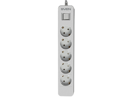 Surge Protector   5 Sockets,  1.8m,  Sven "SF-05", White, retail box, flame-retardant material