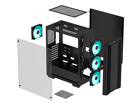 Компьютерный корпус Deepcool CC560 ARGB, Midi-Tower, ATX PS2 , Чёрный