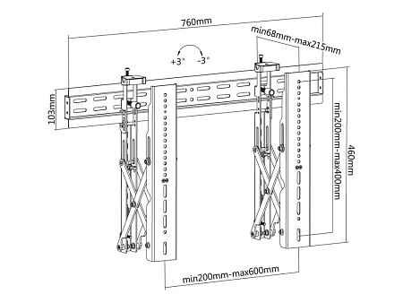 Wall Mount Reflecta PLANO Video Wall 60-6040, Display size 32"-60", Pop-Out Function Wall Mount Reflecta PLANO Video Wall 60-6040, Display size 32"-60", Pop-Out Function