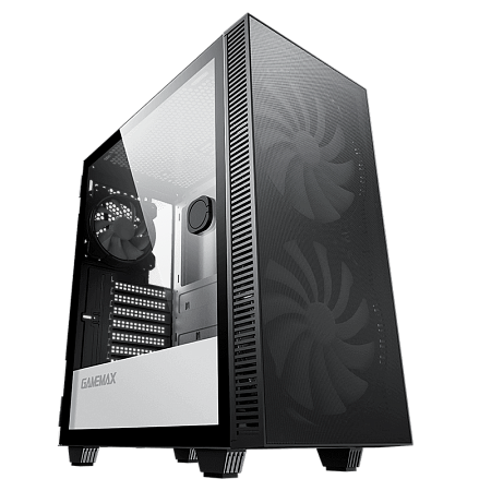 Case ATX GAMEMAX Aero, w/o PSU, 0.5mm, 2x200mm & 1x120mm ARGB fans, ARGB+PWM Hub, Front Mesh, TG, DF