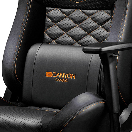Gaming Chair Canyon Nightfall, Maximum load 150 kg, Headrest & Lumbar cushion, Black