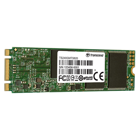 .M.2 SATA SSD  240GB Transcend "TS240GMTS820S" [80mm, R/W:560/510MB/s, 50K/75K IOPS, SM2258, 3D TLC]