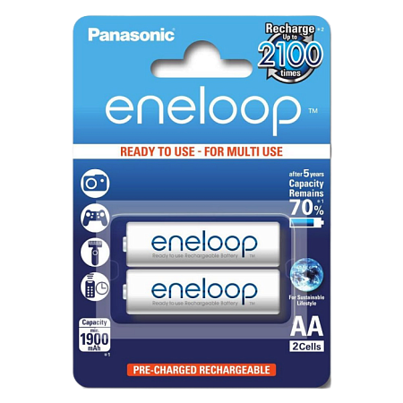 AA Eneloop 1900mAh, Blister*2, Panasonic, BK-3MCCE/2BE AA Eneloop 1900mAh, Blister*2, Panasonic, BK-3MCCE/2BE