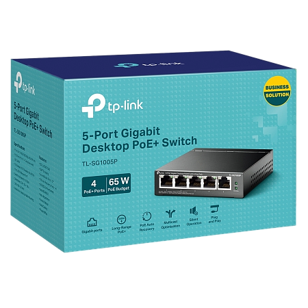 .5-port Gigabit Switch TP-LINK "TL-SG1005P", with 4-Port PoE, steel case, 65W Budget, Autorecovery .5-port Gigabit Switch TP-LINK "TL-SG1005P", with 4-Port PoE, steel case, 65W Budget, Autorecovery