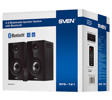 Speakers SVEN "SPS-721" Bluetooth, SD, USB Flash, Remote, Black, 50w