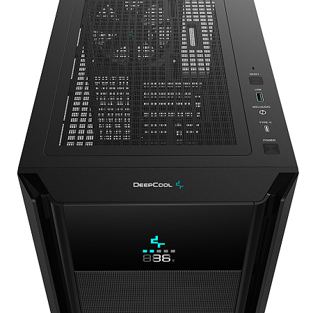 Case ATX Deepcool CH510 Mesh Digital, w/o PSU, 1x120mm, USB-C, USB 3.0, Tempered Glass, Digital disp