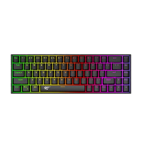 Gaming Keyboard Havit KB881L, Mechanical, RGB, 68 Keys, US Layout, 1.6m, USB, Black