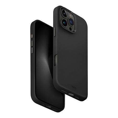 Uniq Case Hybrid Lyden for iPhone 16 Pro with Magklick charging, Black