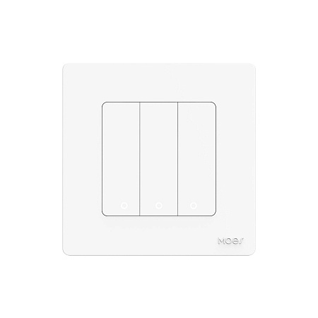 Moes Zigbee Star Ring Smart Push Button Switch 3 Gang (Neutral Required), White