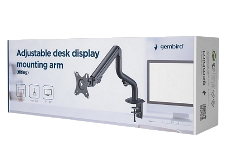 Table/desk 1-display mounting "MA-DA1-02" Gembird (rotate,tilt,swivel),17”-32”,up to 9 kg,VESA:75x75