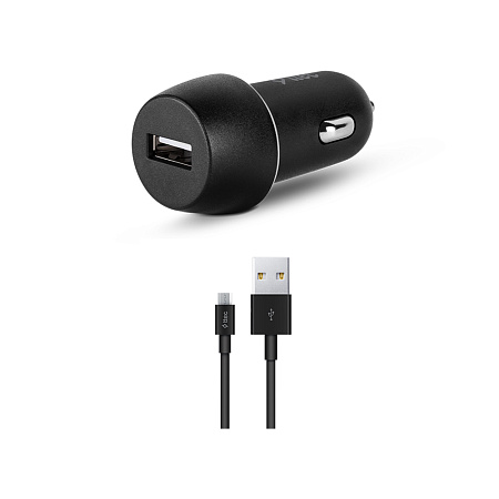 ttec Car Charger USB-A 2.1A with Micro-USB Cable, Black (Damaged Box)
