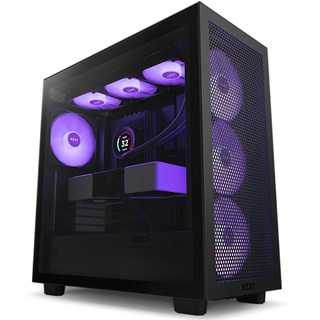 Case ATX NZXT H7 Flow RGB, 3x140mm RGB & 1x120mm, Mesh Front, Tempered Glass, Dust Filter, 2xUSB 3.2