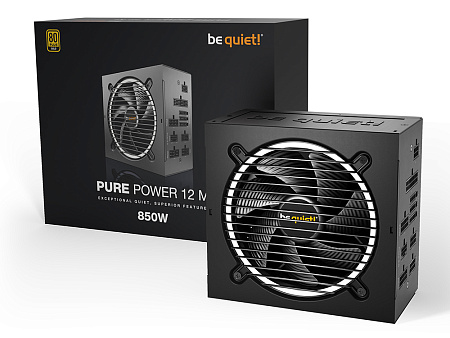 Power Supply ATX 850W be quiet! PURE POWER 12 M, 80+ Gold, 120mm, Active PFC, SR+LLC+DC/DC, ATX 3.0,