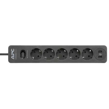 APC PME5U2B-RS Essential SurgeArrest 5 Outlet 2 USB Ports Black 230V Russia
