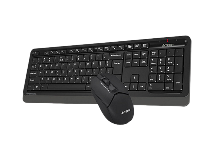 Wireless Keyboard & Mouse A4Tech FG1012S,12 Fn keys, Laser Engraving, Splash Proof, Silent Mouse, 12