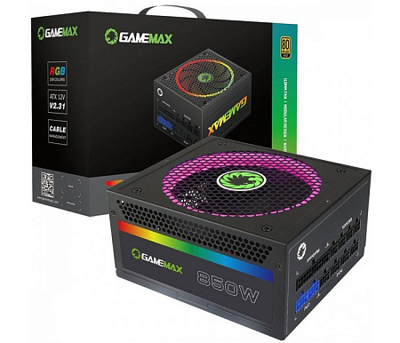 Блок питания для компьютеров Gamemax RGB-850, 850Вт, ATX, Полностью модульный