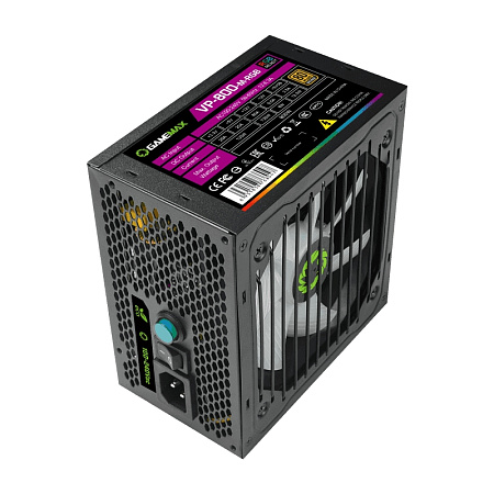 Power Supply ATX 800W GAMEMAX VP-800-RGB-M, 80+ Bronze, 120mm RGB, Active PFC, Fanless mode, Semi-mo Power Supply ATX 800W GAMEMAX VP-800-RGB-M, 80+ Bronze, 120mm RGB, Active PFC, Fanless mode, Semi-mo