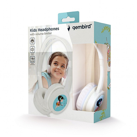 Kids headphones with volume limiter, White, Gembird, MHP-JR-W Kids headphones with volume limiter, White, Gembird, MHP-JR-W
