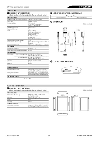 Panasonic TY-WPS1W Wireless presentation system set