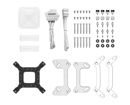 AIO Liquid Cooling Deepcool "LS720 White" (<32.9dBA, 85.85CFM, 3x120mm, ARGB LED, 1607 g.)