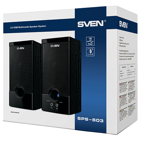 Speakers SVEN "SPS-603" Black, 6w, USB power