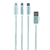 Кабель для зарядки и синхронизации Cablexpert CC-USB2-AM31-1M-G, USB Type-A/Micro USB, Type-C, Lighting, 1м, Белый