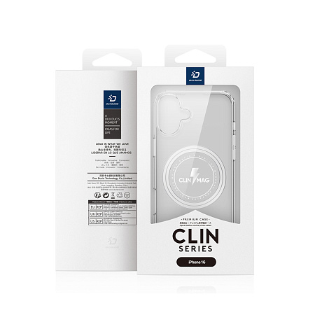 DUX DUCIS Case TPU for iPhone 16 Clin with MagSafe, Clear