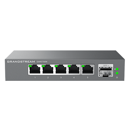 .5-port 10/100/2500Mbps Switch Grandstream "GWN7700M", 1xSFP+ 1/10Gbps, steel case
