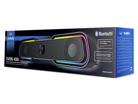 Speakers SVEN "450" Black, 10w, USB power / DC 5V, RGB Light