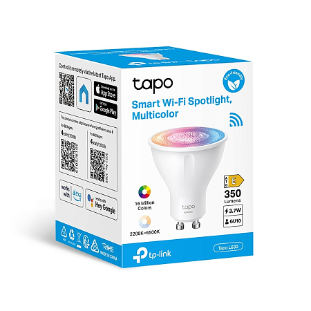 Умная беспроводная лампочка TP-LINK Tapo L630 / 16Mln Multicolor / GU10 / 2200-6500K