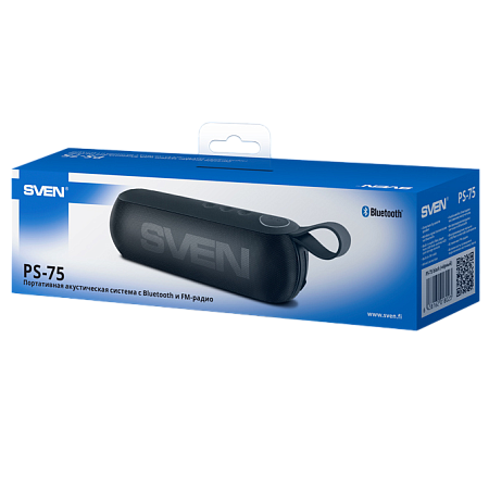 Speakers SVEN "PS- 75" Black, Bluetooth, FM, USB, microSD, 6w, Li-ion 1200mAh, Mic, DC 5 V