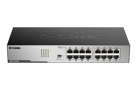 16-ports 10/100/1000Mbps Switch D-Link "DGS-1016D/I2A",  Metal, Rackmountable