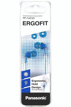  Earphones Panasonic RP-HJE125E-A Blue, w/o Mic, 1 x mini-jack 3.5mm
