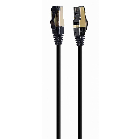 Patch Cord Cat.8  0.25m, Black, PP8-LSZHCU-BK-0.25M, Cablexpert, Low Smoke Zero Halogen (LSZH)
