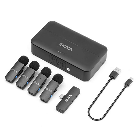 Boya Wireless Microphone Four-Channel with Type-C Plug, Black
