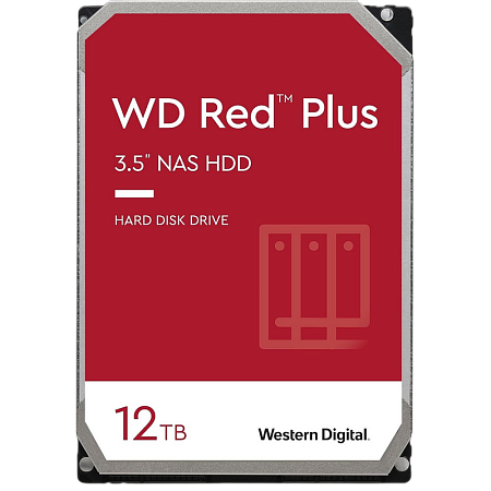 3.5" HDD 12.0TB-SATA-256MB Western Digital  "Red Plus (WD120EFBX)", NAS, CMR