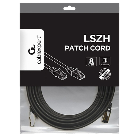 Patch Cord Cat.8 10m, Black, PP8-LSZHCU-BK-10M, Cablexpert, Low Smoke Zero Halogen (LSZH) Patch Cord Cat.8 10m, Black, PP8-LSZHCU-BK-10M, Cablexpert, Low Smoke Zero Halogen (LSZH)