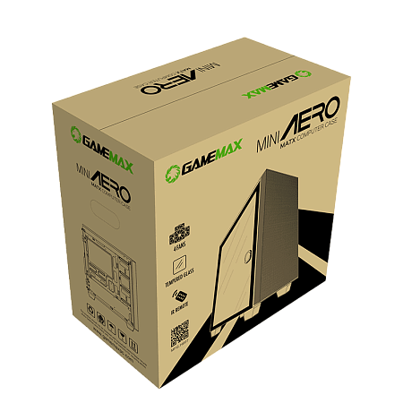 Case ATX GAMEMAX Aero, w/o PSU, 0.5mm, 2x200mm & 1x120mm ARGB fans, ARGB+PWM Hub, Front Mesh, TG, DF