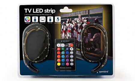 LED Strip Light USB, 2 x 50 cm, Cablexpert LED-2SU-RGB50-01