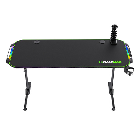 Gaming Desk Gamemax D140-Carbon RGB, 140x60x75cm, Headsets hook, Cup holder, Cable managment, RGB Le Gaming Desk Gamemax D140-Carbon RGB, 140x60x75cm, Headsets hook, Cup holder, Cable managment, RGB Le