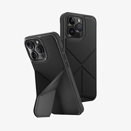 Uniq Case Hybrid Magclick Charging Transforma for iPhone 15 Pro, Black