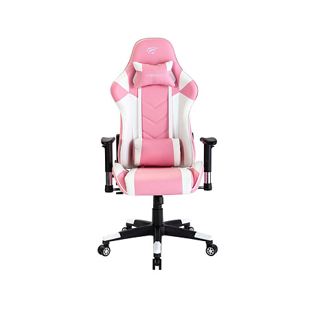 Gaming Chair Havit GC932, Headrest & Lumbar cushion, 2D Armrest, 166 degrees, Pink/White