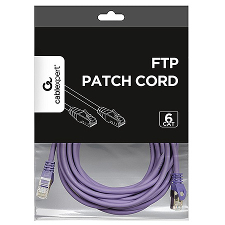 Patch Cord Cat.6/FTP,    5m, Purple, PP6-5M/V, Cablexpert