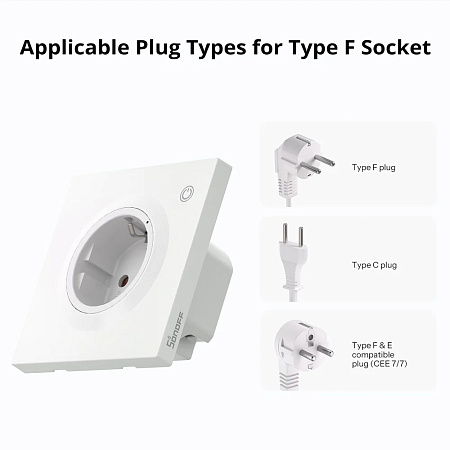 Sonoff Matter Over Wi-Fi Orb Wall Socket (WS01TPF-E), White