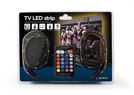 LED Strip Light USB, 2 x 50 cm, Cablexpert LED-2SU-RGB50-01